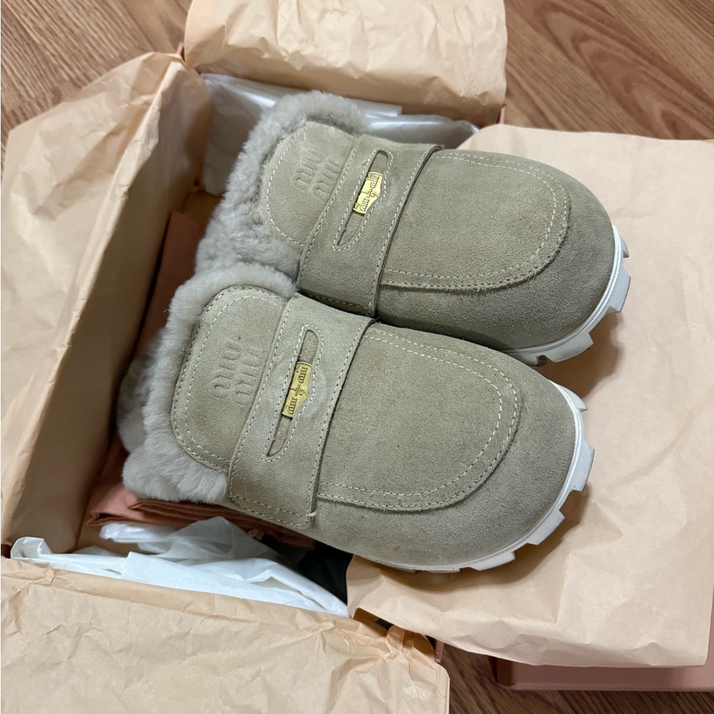 Miumiu Suede mules